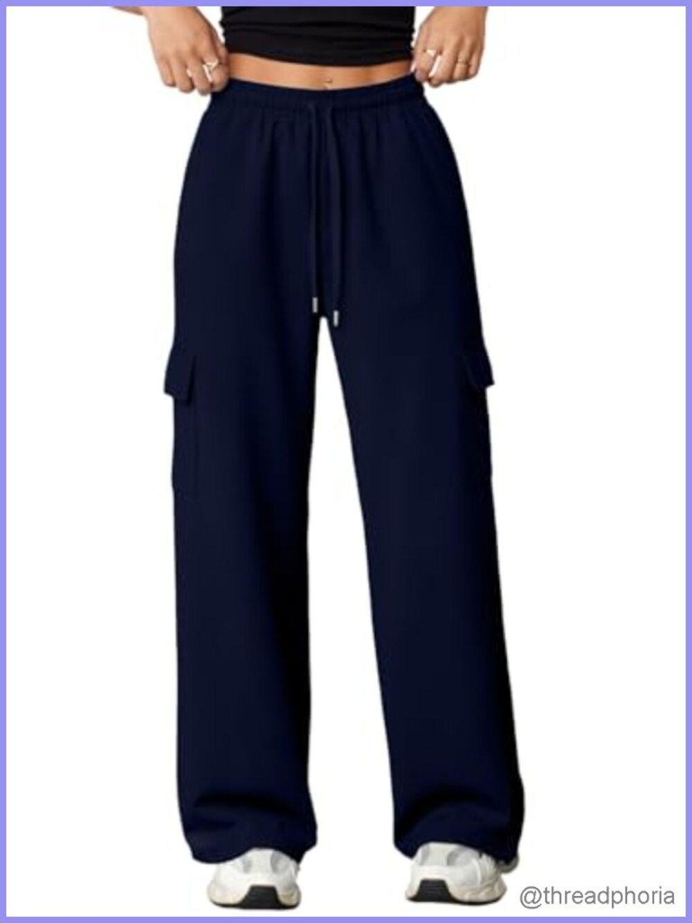 High Waisted Cargo Sweatpants for Women Wide Leg Baggy Joggers with Pockets
